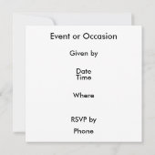 Invitation Monogramme floral Art Nouveau A (Dos)