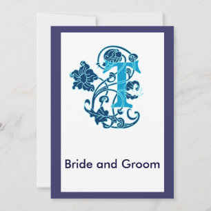 Invitation Monogramme floral Art Nouveau T