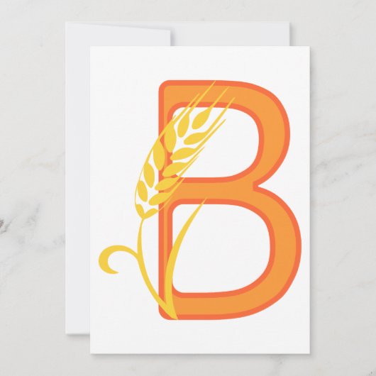 Invitation monogramme floral B lettre majuscule (Devant)
