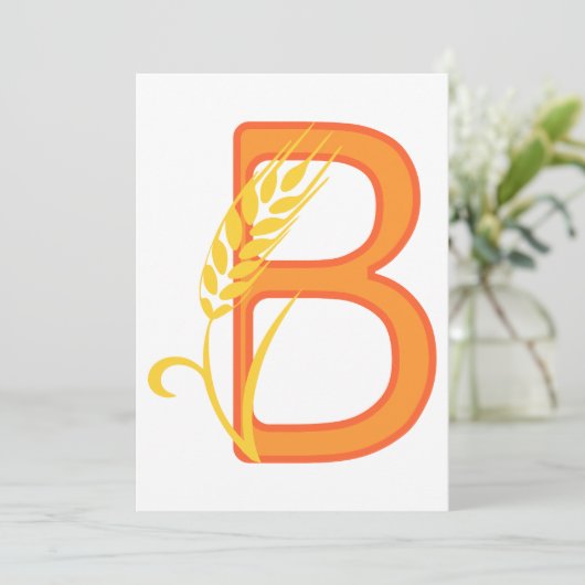 Invitation monogramme floral B lettre majuscule (Debout devant)