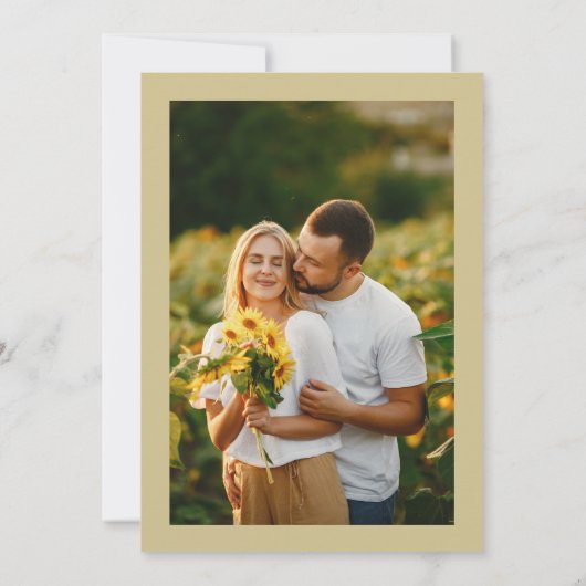 Invitation monogramme floral chic code Qr photo nuptiale douc (Dos)