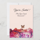 INVITATION MONOGRAMME FLORAL COEUR FLEURI AVEC FLOURISHES ROS (Dos)