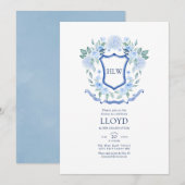 Invitation Monogramme Floral de Remise des Diplômes (Devant / Derrière)