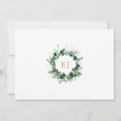 Invitation Monogramme floral de verdure Photo Célébration de (Dos)