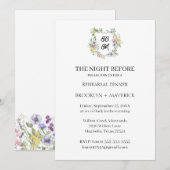 Invitation Monogramme Floral Élégant de Mariage (Devant / Derrière)
