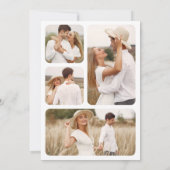 Invitation Monogramme floral en bois rustique Mariage à canop (Dos)