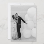 Invitation Monogramme Floral Orné Mariage Élégant Or Blanc (Dos)