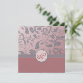 Invitation Monogramme Floral Peach (Debout devant)