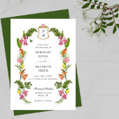 Invitation Monogramme Floral Tropical & Verdure