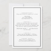 Invitation Monogramme Formel Noir & Blanc Tout en un Mariage (Dos)