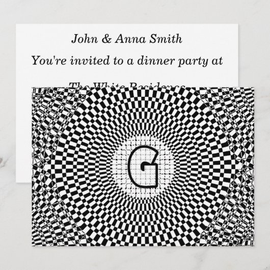 Invitation Monogramme G d'illusion optique (Devant / Derrière)