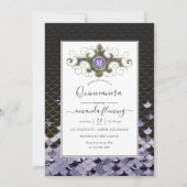 Invitation Monogramme Gemstone Mermaid Quinceañera (Devant)