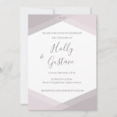 Invitation Monogramme géométrique rose gris moderne Mariage c (Devant)