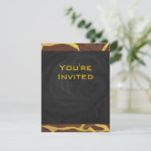 Invitation Monogramme Giraffe Brown, Impression Jaune (Debout devant)