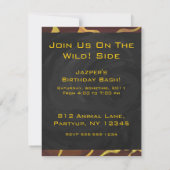 Invitation Monogramme Giraffe Brown, Impression Jaune (Dos)