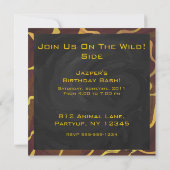 Invitation Monogramme Giraffe Brown, Impression Jaune (Dos)