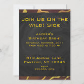 Invitation Monogramme Giraffe Brown, Impression Jaune (Dos)
