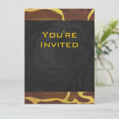 Invitation Monogramme Giraffe Brown, Impression Jaune (Debout devant)