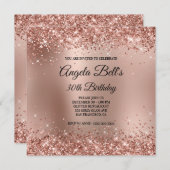 Invitation Monogramme Gold Ombre Rose de la Glitterie 30e ann (Devant / Derrière)