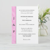 Invitation Monogramme Gris Aquarelle Rose Clair (Debout devant)