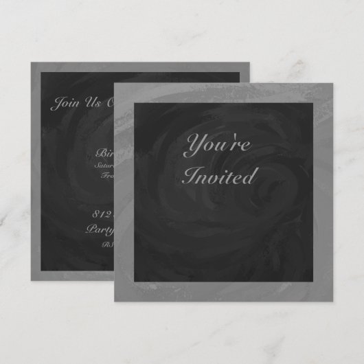 Invitation Monogramme gris ardoise (Devant / Derrière)