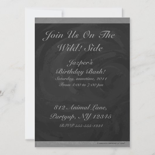 Invitation Monogramme gris ardoise (Dos)