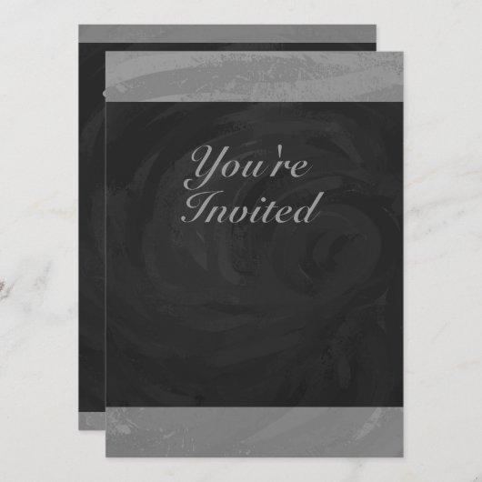 Invitation Monogramme gris ardoise (Devant / Derrière)