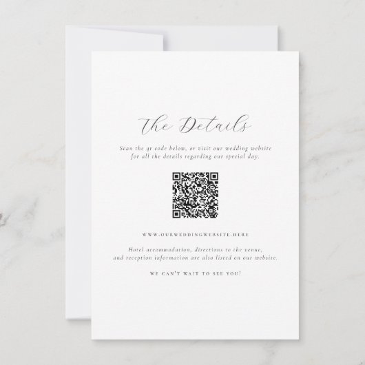 Invitation Monogramme Initiales tout en un QR Code Mariage ph (Dos)