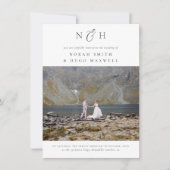 Invitation Monogramme Initiales tout en un QR Code Mariage ph (Devant)