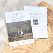 Invitation Monogramme Initiales tout en un QR Code Mariage ph
