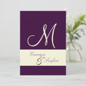 Invitation Monogramme/Invitations/prune/crème (Debout devant)