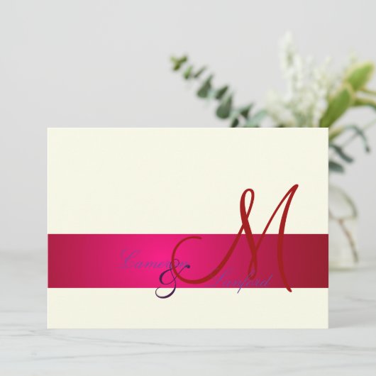 Invitation Monogramme/Invitations/prune/crème (Debout devant)