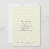 Invitation Monogramme ivoire et feuilles noires Cele Mariage (Dos)