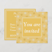 Invitation Monogramme jaune cercles motif (Devant / Derrière)