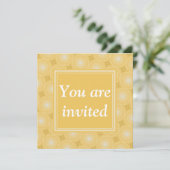 Invitation Monogramme jaune cercles motif (Debout devant)