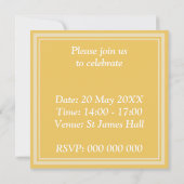 Invitation Monogramme jaune cercles motif (Dos)