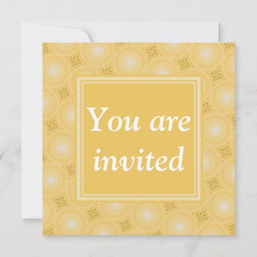 Invitation Monogramme jaune cercles motif (Devant)