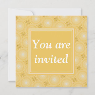 Invitation Monogramme jaune cercles motif