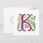 Invitation Monogramme K Fleur-de-lis (Devant / Derrière)