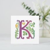 Invitation Monogramme K Fleur-de-lis (Debout devant)