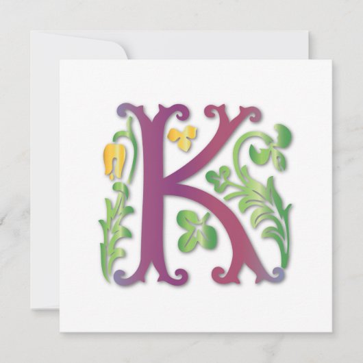 Invitation Monogramme K Fleur-de-lis (Devant)