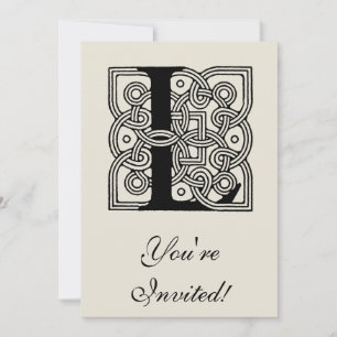 Invitation Monogramme L Impression de nœud celtique vintage