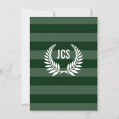 Invitation Monogramme Laurel Masculine Green Graduation (Dos)