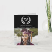 Invitation Monogramme Laurel Noir/Blanc (Devant)