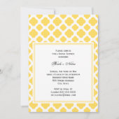 Invitation Monogramme Lemon Jaune et blanc Quatrefoil Motif (Devant)