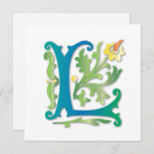 Invitation Monogramme Lettre L Fleur de lis (Devant / Derrière)