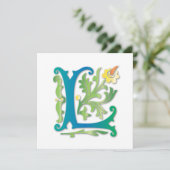 Invitation Monogramme Lettre L Fleur de lis (Debout devant)
