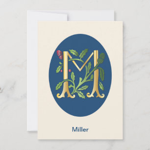 Invitation Monogramme Lettre M Fleur de lis