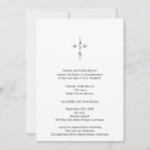 Invitation Monogramme Lettre main Chic Mariage croisé (Devant)