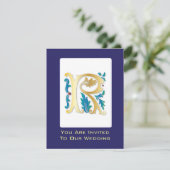 Invitation Monogramme Lettre R Fleur de lis (Debout devant)